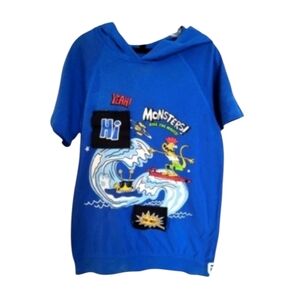 Garanimals Unique Blue Monster Surfs Up Hoodie With Secret Flaps Size 10 Boys